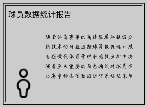 球员数据统计报告